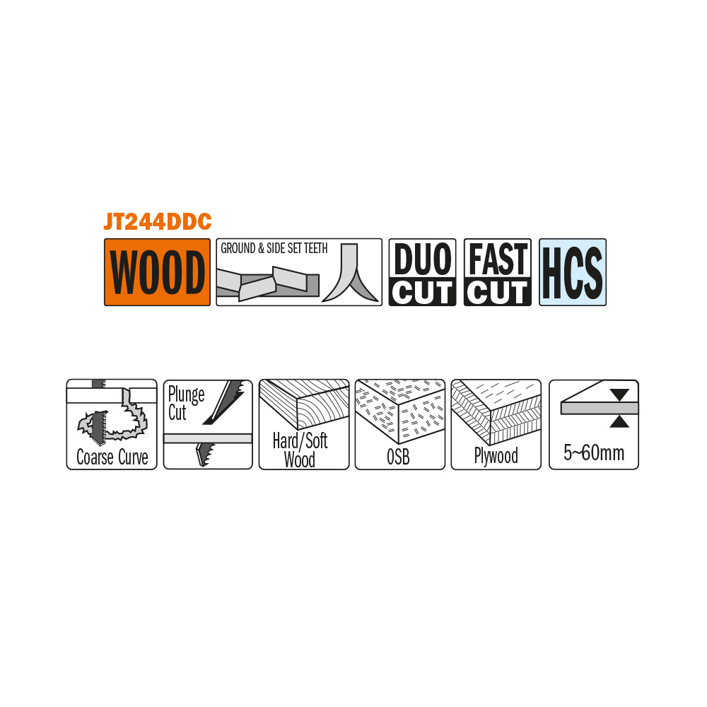 Corte rápido, curvado y grueso en madera blanda y dura, madera contrachapada, tableros de virutas orientadas (OSB)